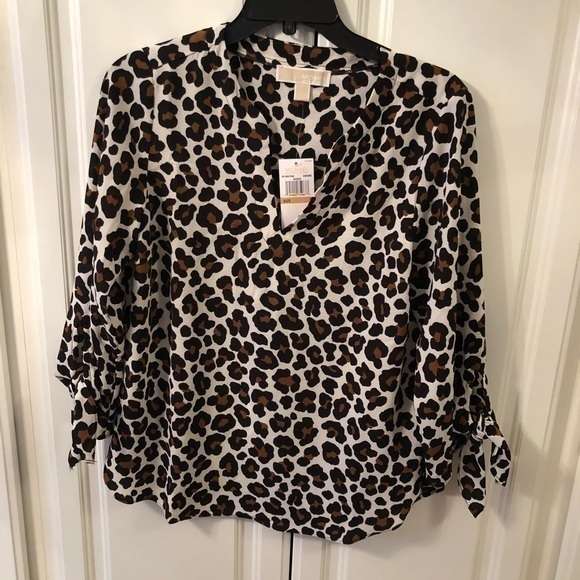 Michael Kors NWT Top Leopard Print - Picture 1 of 7